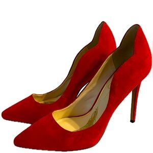 Authentic Jessica Simpson Suede Red High Heels Size 10